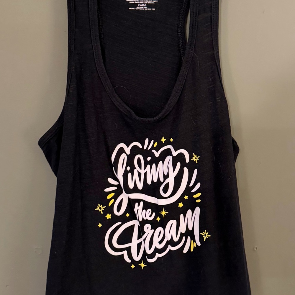 Secret Treasures Black Graphic 'Living the Dream' Tank